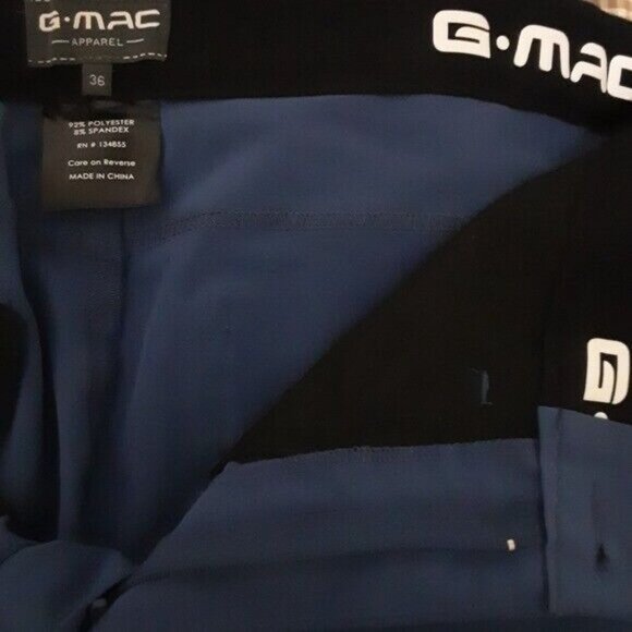 G-MAC Blue Polyester Spandex Tech Golf Short Zippered Pocket Mens Size 36 - Picture 5 of 6